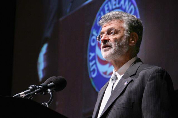 Cleveland Mayor Frank Jackson addresses the particpants at the 2012 edition of Sustainable Cleveland 2019.